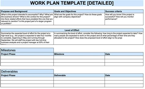 Work Planning Templates