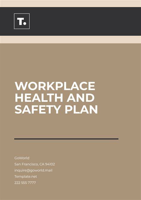 Workplace Health And Safety Plan Template