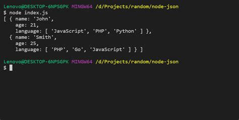 Write  add data in JSON file using Nodejs