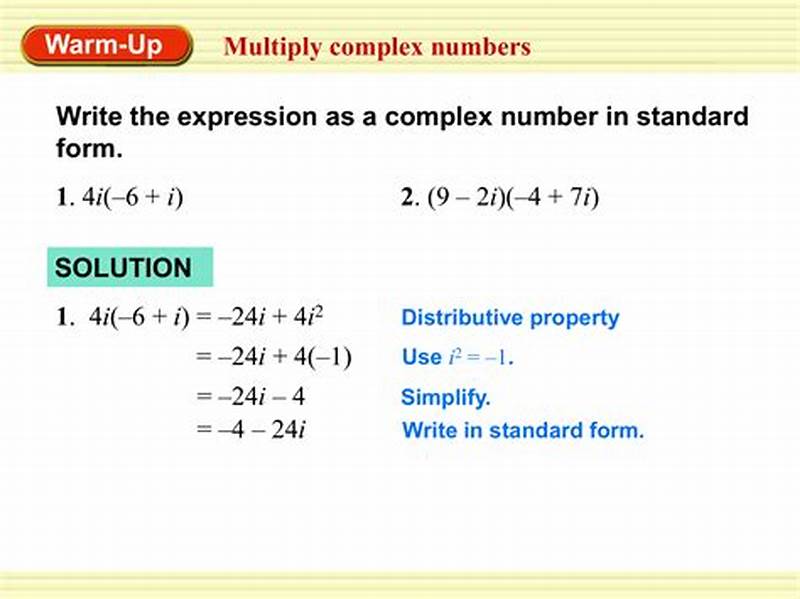 Write Complex Numbers In Standard Form