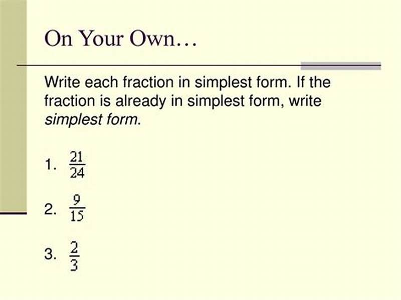Write In Simplest Form
