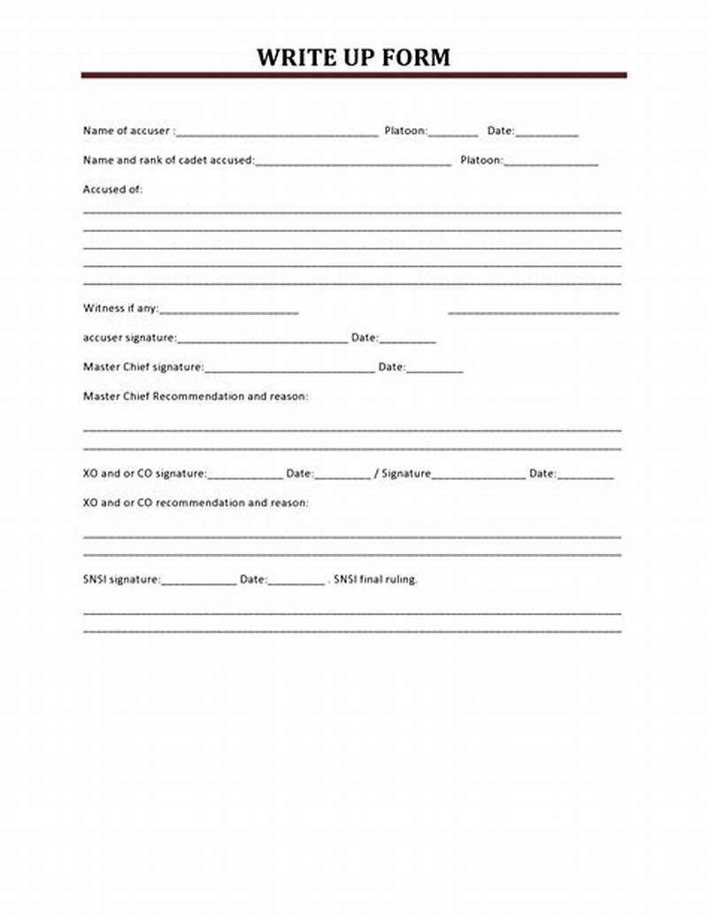 Write Up Form Printable