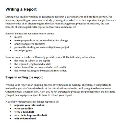Written Report Template