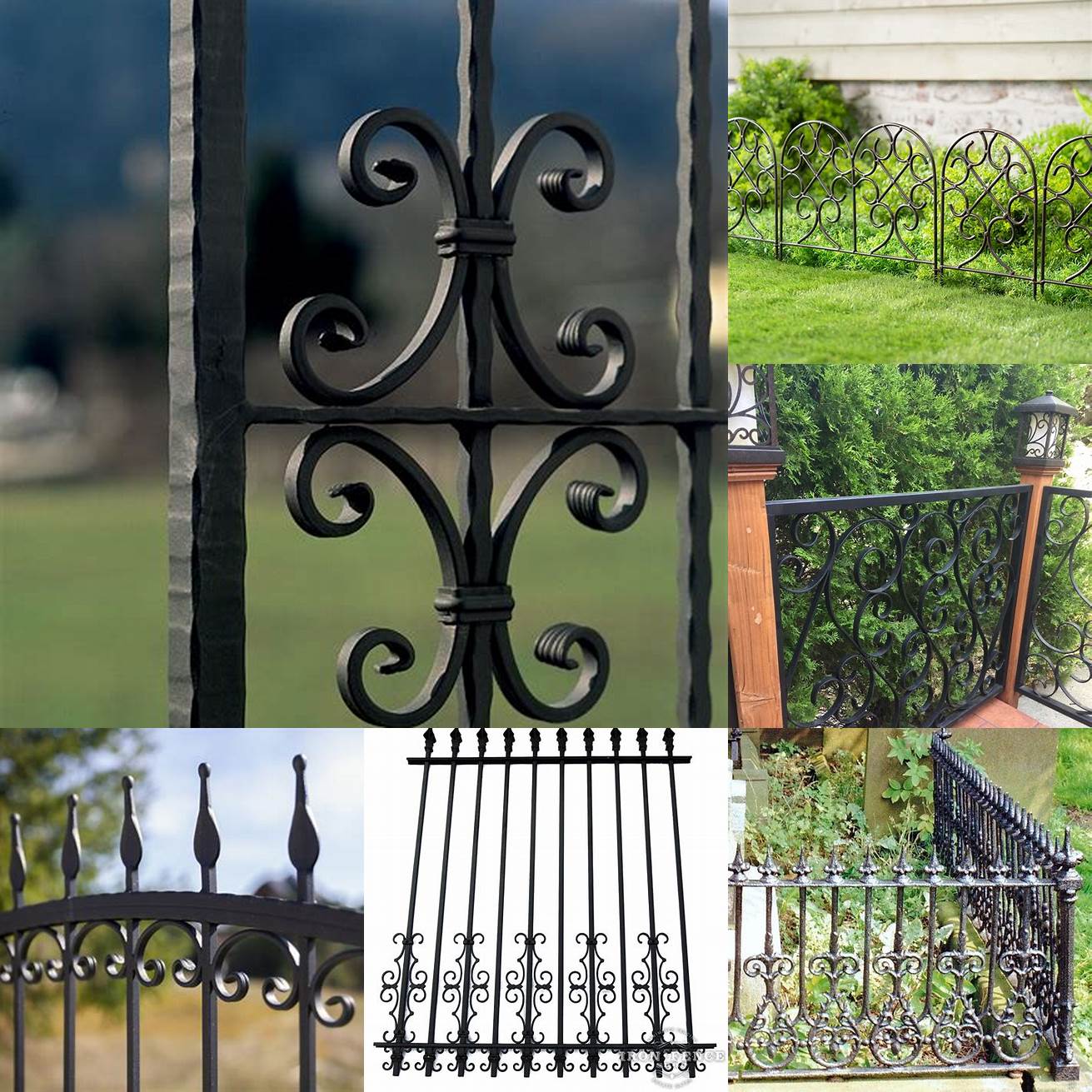 Wrought Iron Fence with Scrollwork