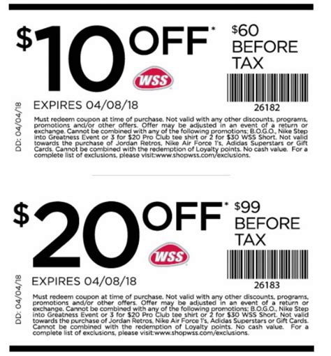 Wss Coupons In-store Printable