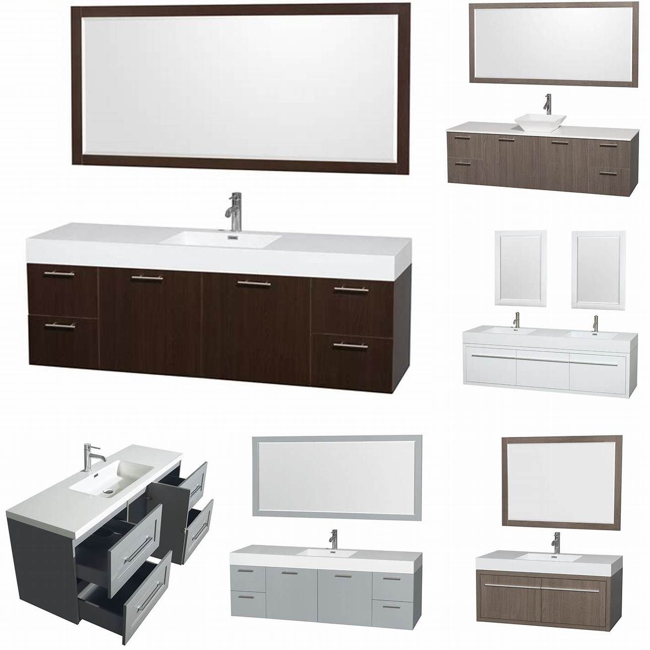 Wyndham Bathroom Vanity with a wall-mounted faucet
