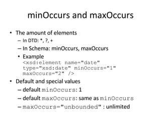 XML Schema minOccurs  maxOccurs default values