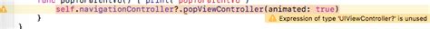Xcode 8  Swift 3 Expression of type UIViewController is unused warning