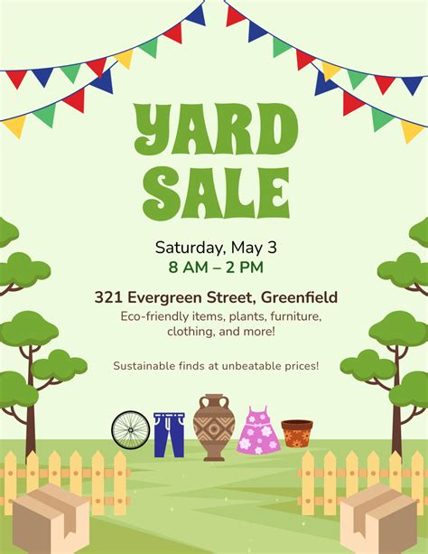Yard Sale Template For Facebook