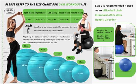 Yoga Ball Sizes Chart
