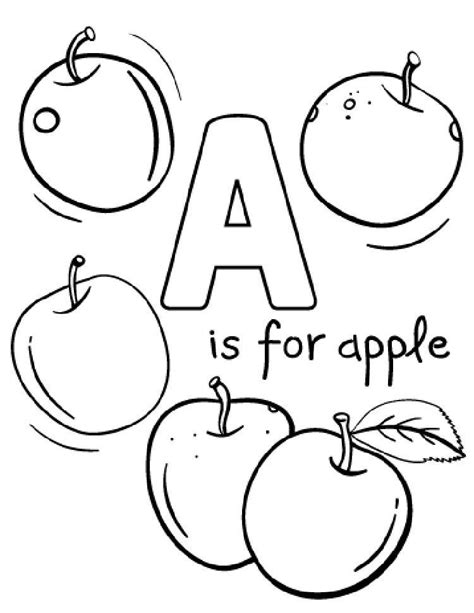 a is for apple coloring pages
