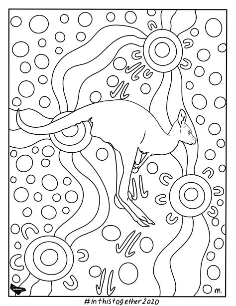 aboriginal animal colouring pages