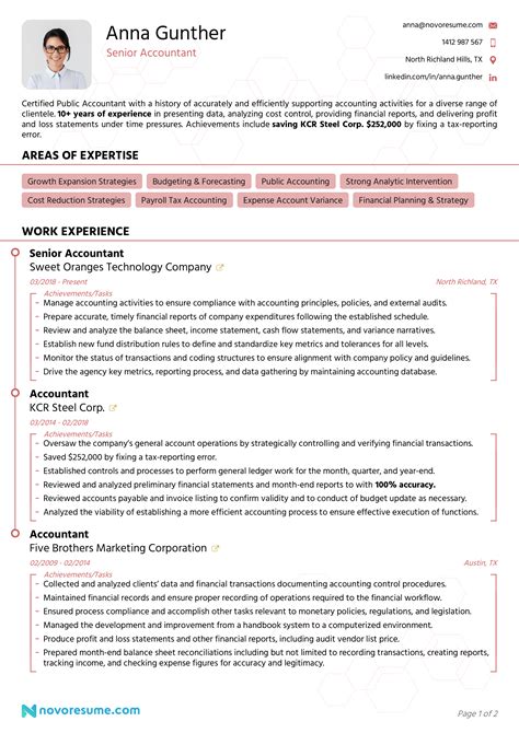 Accountant Cv Template Sample