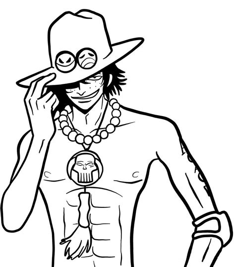 ace one piece coloring pages