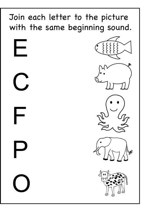 Activity Sheets For Kindergarten Printable
