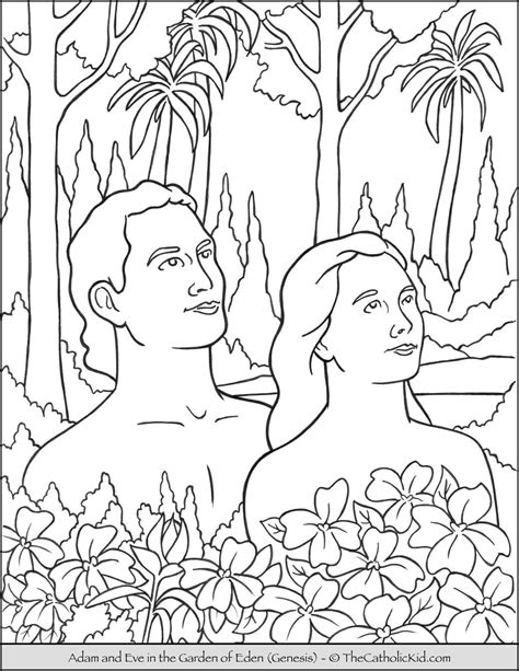 adam and eve coloring page