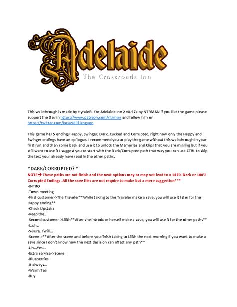 Adelaide Remake Walkthrough