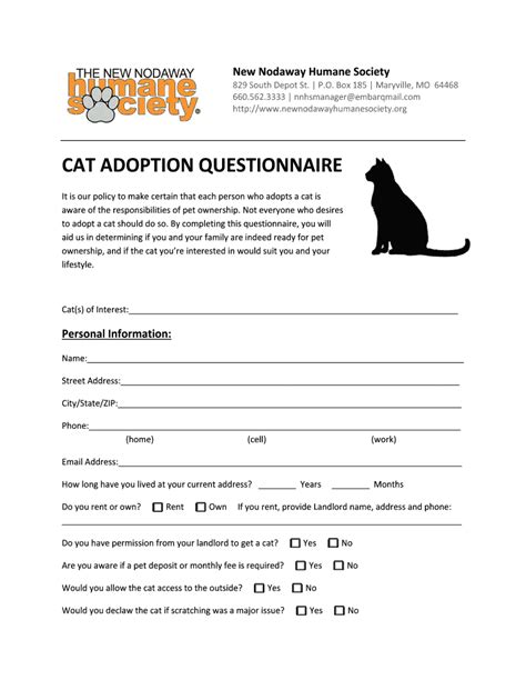 adoption questionnaire