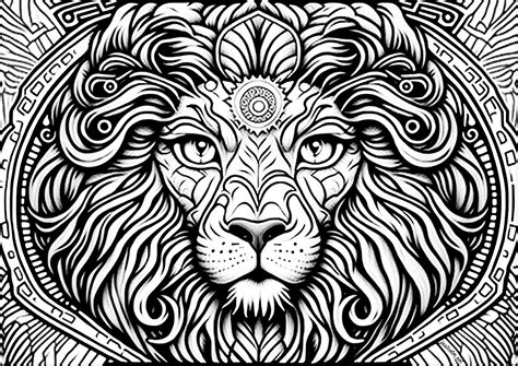 adult coloring book lion
