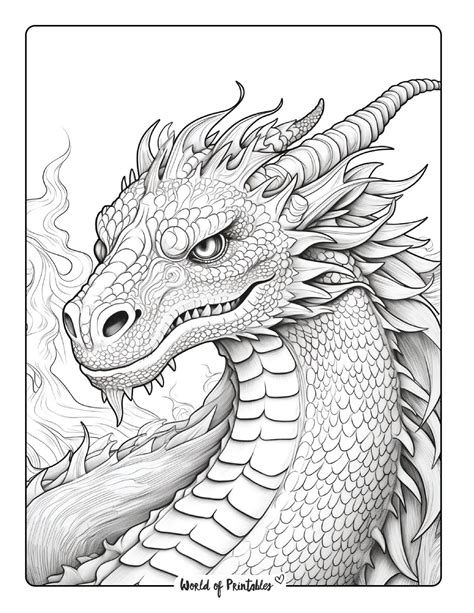 adult coloring dragon