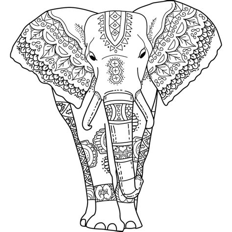 adult coloring elephant