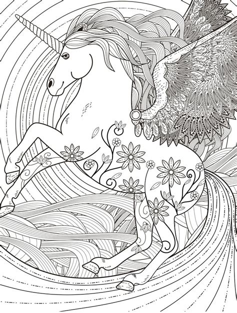 adult coloring page unicorn