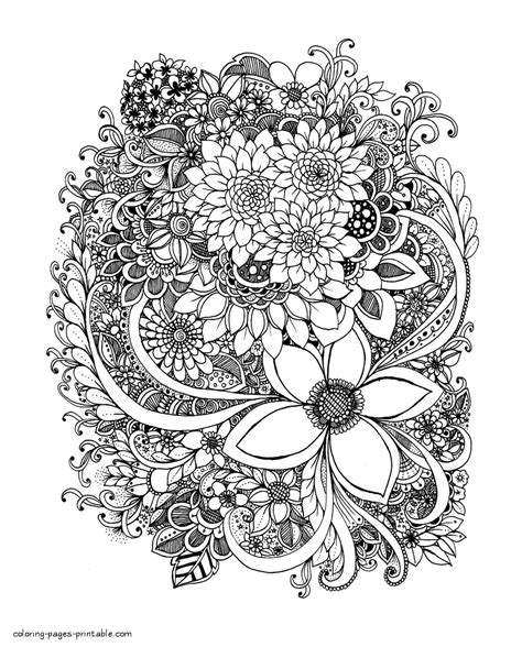 adult coloring pages flowers printable