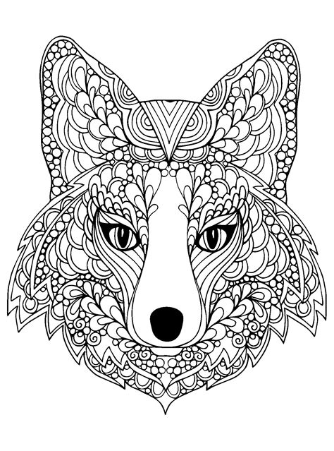 adult coloring pages fox