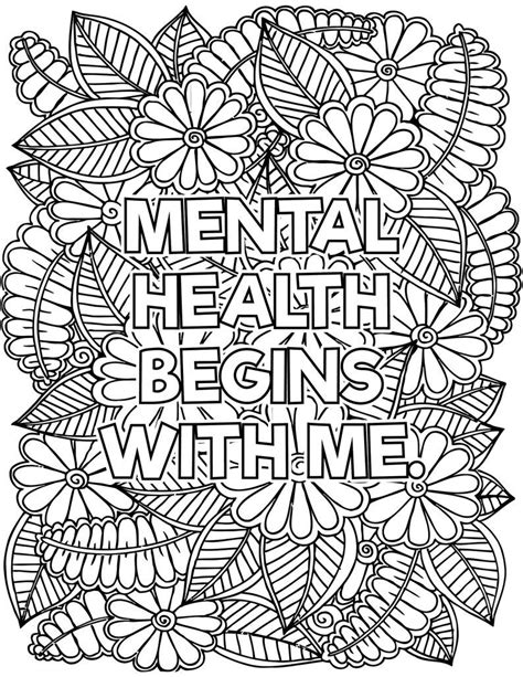 adult coloring pages mental health