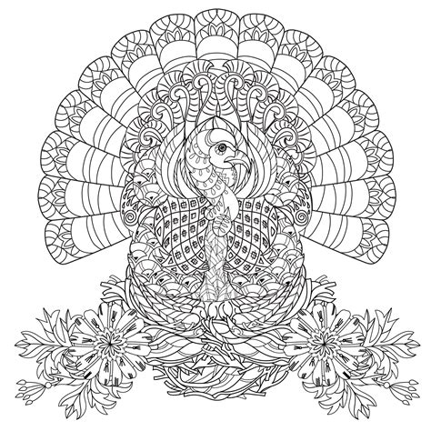 adult coloring turkey
