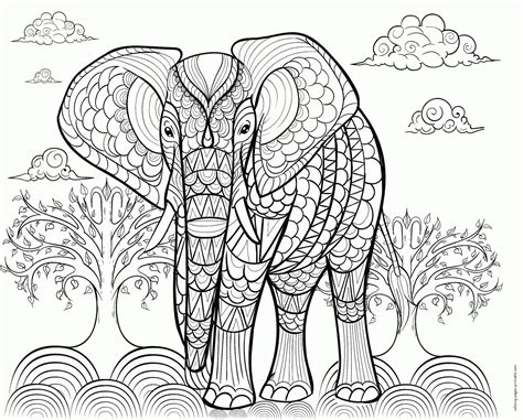 adult elephant coloring pages