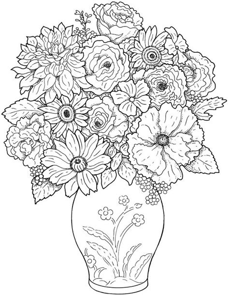 adult flowers coloring pages