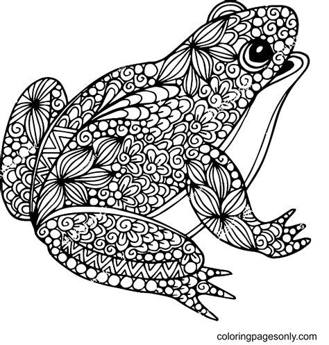 adult frog coloring pages