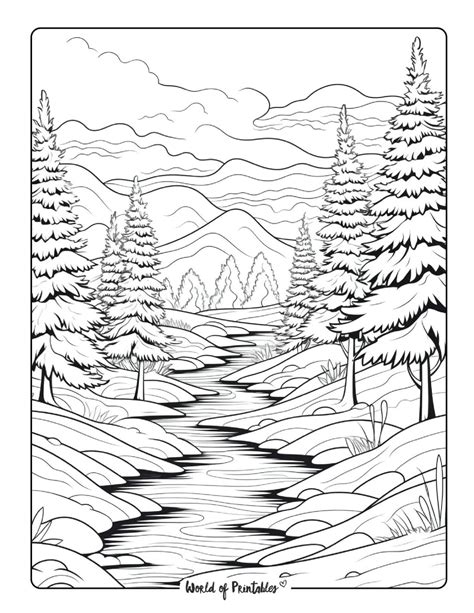 adult landscape coloring pages
