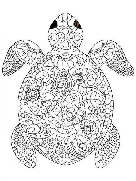 adult turtle coloring pages