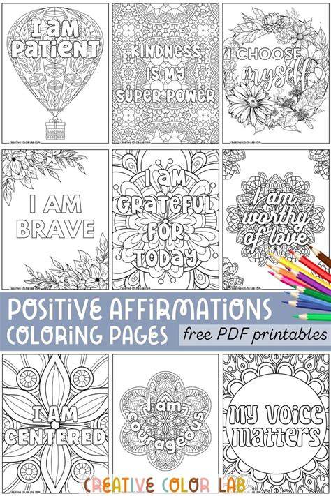 affirmation coloring pages pdf