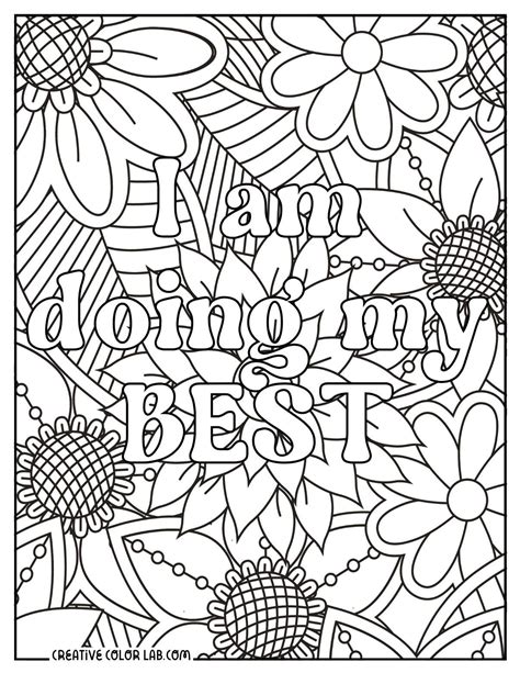 affirmations coloring pages