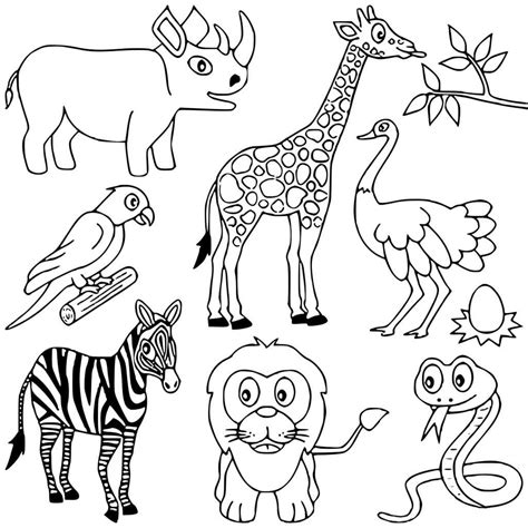 african animals colouring