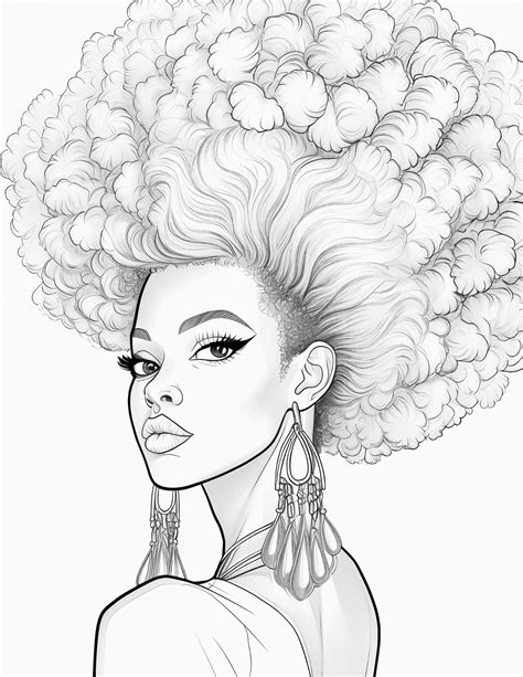 afro coloring pages for adults