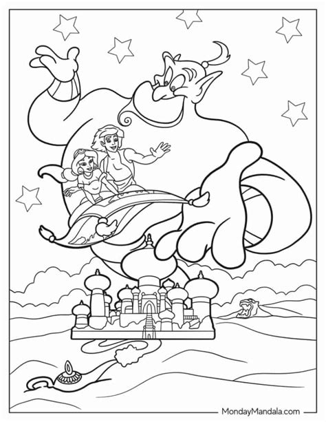 aladdin colouring pages