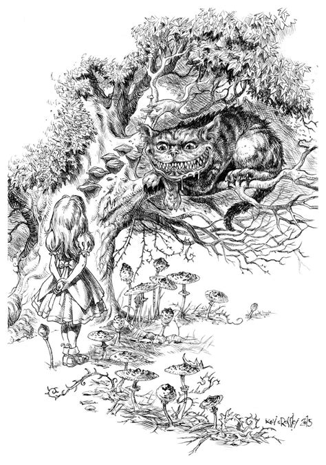 alice in wonderland adult coloring book