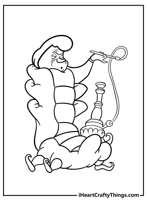 alice in wonderland caterpillar coloring pages