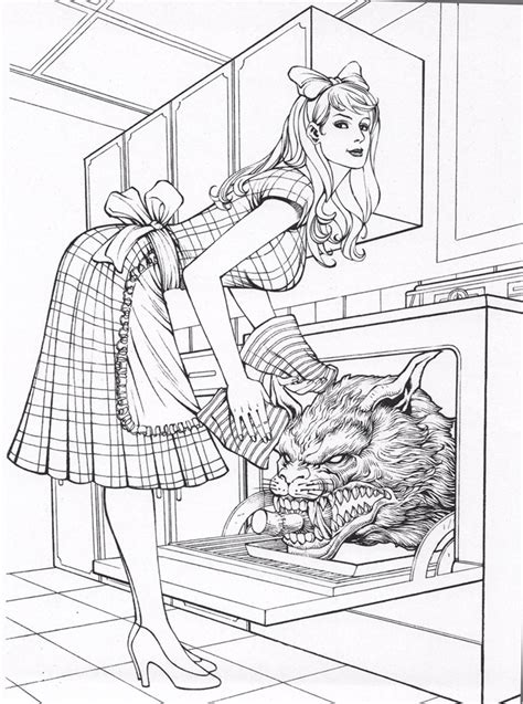 alice in wonderland grimm fairy tales coloring pages