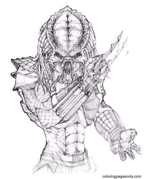 alien predator coloring pages