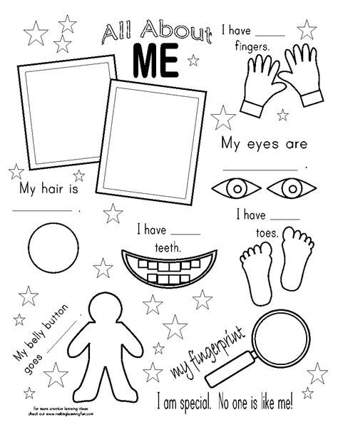all about me coloring pages free