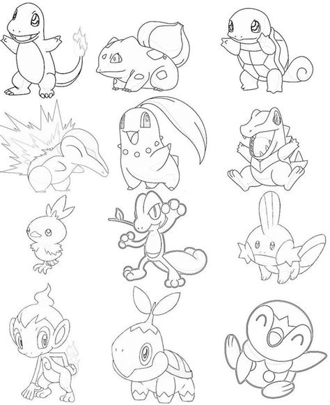 all starter pokemon coloring pages