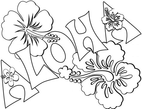 aloha coloring pages