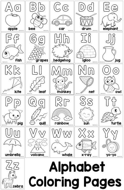 alphabet colouring pages