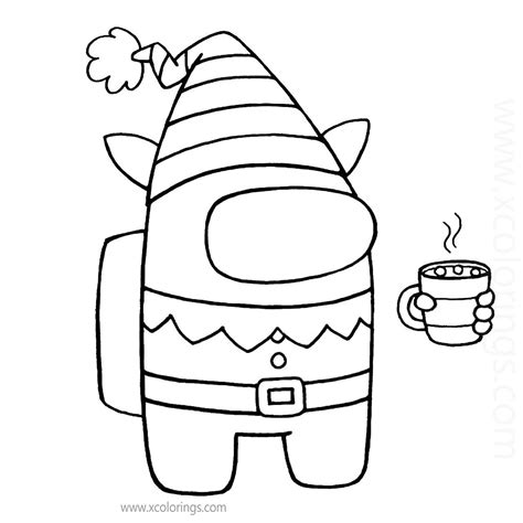 among us coloring pages christmas