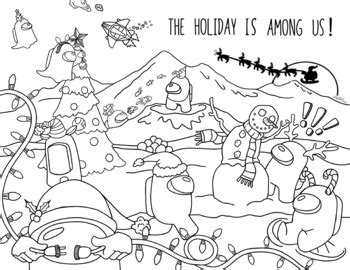 among us coloring pages christmas